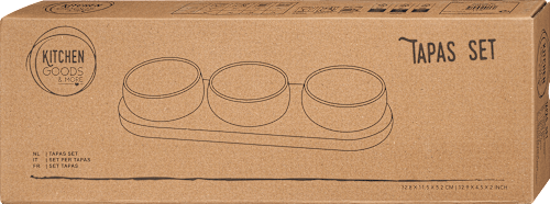 Tapas-Set aus Holz, Keramikschälchen 4tlg Dekorieren & Einrichten