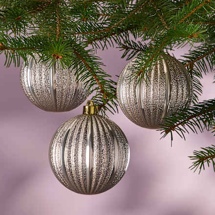 Kugeln aus Kunststoff gerillt, perle (8 cm) Dekorieren & Einrichten