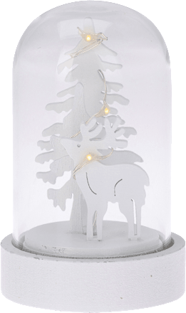 LED Glaskuppel, Haus & Hirsch, weiß Dekorieren & Einrichten