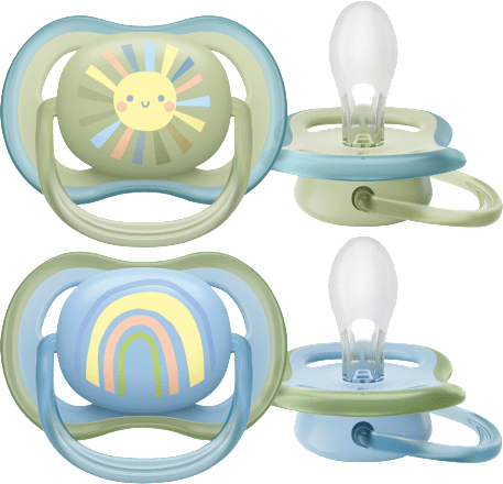 Schnuller ultra air Silikon, blau/grün, 0-6 Monate PHILIPS AVENT