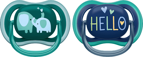 Schnuller ultra air Silikon, grün/grau, ab 18 Monaten PHILIPS AVENT