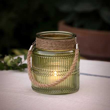 Glaswindlicht mit Kordel, grün keine Marke