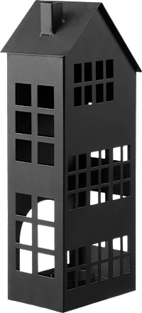 Windlicht aus Metall, Haus, schwarz Dekorieren & Einrichten