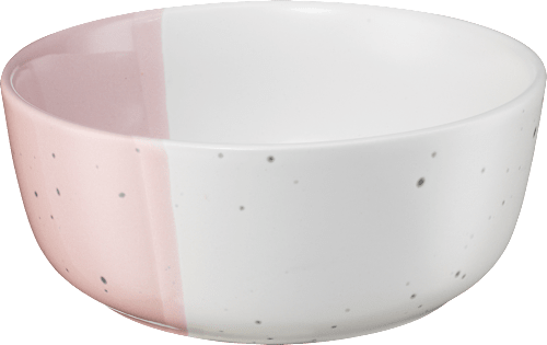 Müslischale Steingut rosa-weiß  Dekorieren & Einrichten