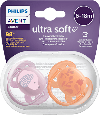 ultra soft duda varalica, 6 – 18 mj. – narančasta i roza PHILIPS AVENT
