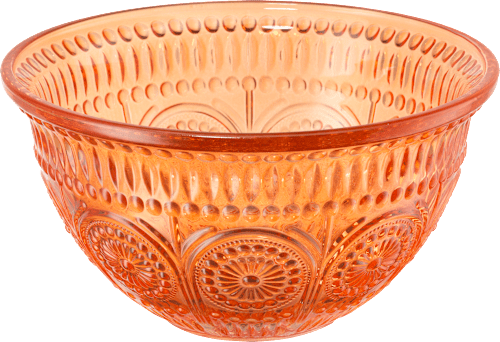 Glasschale mit Schliff, orange Dekorieren & Einrichten
