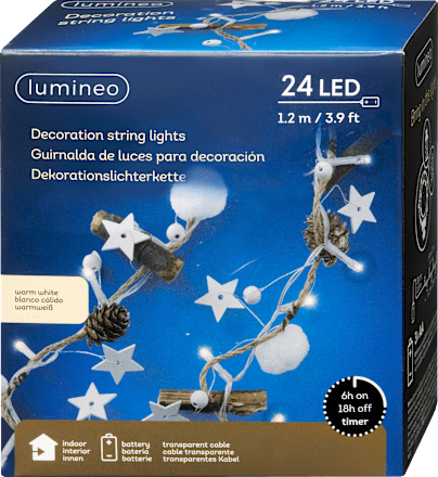 LED Lichterkette, Zapfen-Seil (24er) Dekorieren & Einrichten