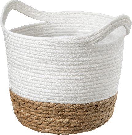 Korb Seegras mit Henkel weiß-natur  keine Marke