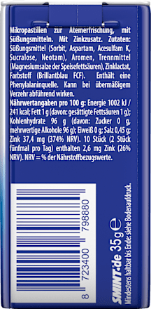 Pastillen, 2h Peppermint, Pfefferminze, zuckerfrei Smint