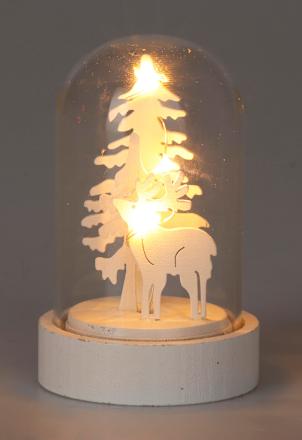 LED Glaskuppel, Haus & Hirsch, weiß Dekorieren & Einrichten