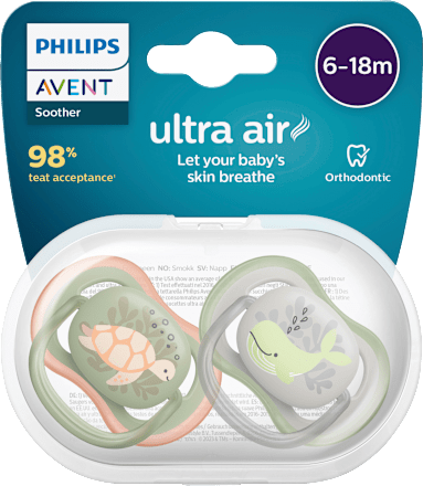 Schnuller ultra air Silikon, grün/grau, 6-18 Monate PHILIPS AVENT