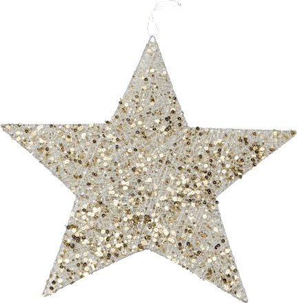 Stern, Pailletten, weiß-gold Dekorieren & Einrichten