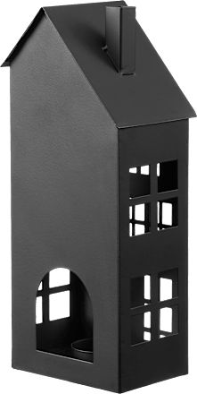 Windlicht aus Metall, Haus, schwarz Dekorieren & Einrichten