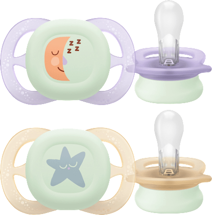 Schnuller ultra start Nighttime, lila/creme, 0-2 Monate PHILIPS AVENT
