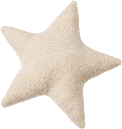 Kissen, Sternform aus Teddyfell, creme Dekorieren & Einrichten
