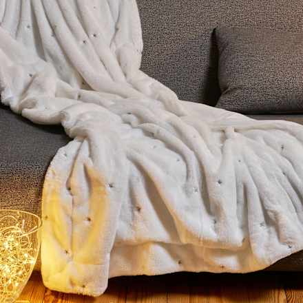 Kuscheldecke mit Sternchen, weiß (130x170 cm) Dekorieren & Einrichten