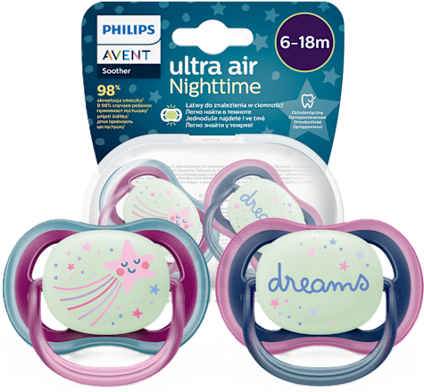 Smoczek Ultra Air night 6-18 m girl PHILIPS AVENT