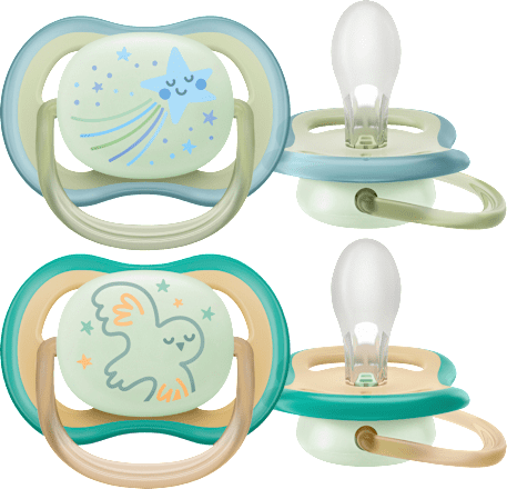 Schnuller ultra air Nighttime, grün/weiß,  0-6 Monate  PHILIPS AVENT