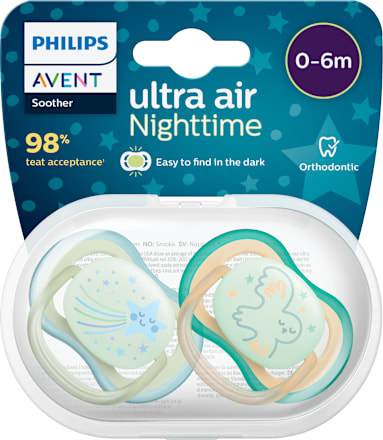 Силиконова залъгалка Nighttime,Звезда 0-6м PHILIPS AVENT