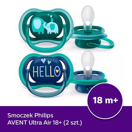 Smoczek Ultra Air 18m+, neutral, hello PHILIPS AVENT