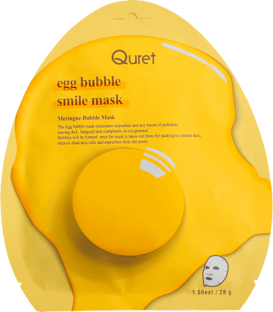 egg bubble textilní pleťová maska Quret