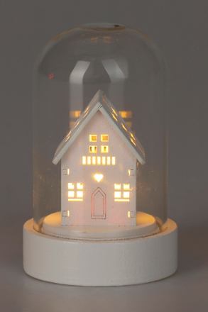 LED Glaskuppel, Haus & Hirsch, weiß Dekorieren & Einrichten