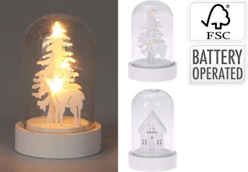 LED Glaskuppel, Haus & Hirsch, weiß Dekorieren & Einrichten