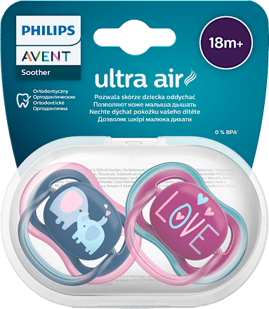 Ortodontické cumlíky Ultra Air 18m+ - ružové PHILIPS AVENT