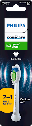 Náhradné hlavice Sonicare W2 Optimal White Medium Soft 2+1 GRATIS, biela Philips Sonicare