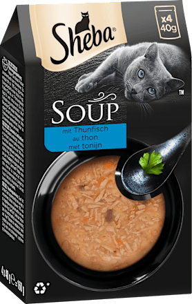 Nassfutter Katze Soup mit Thunfisch, Multipack (4x40 g) Sheba