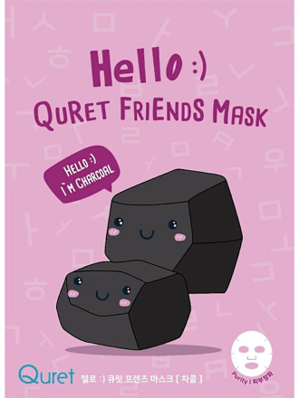 Maschera viso in tessuto purificante al carbone Quret