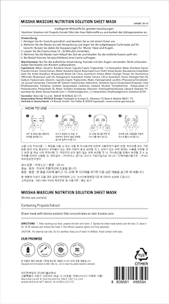 Tuchmaske Propolis Mascure Nutrition Solution  MISSHA