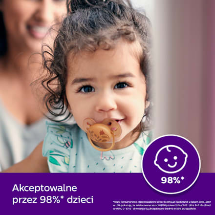 Smoczek Ultra Soft 6-18m neutral, pies PHILIPS AVENT