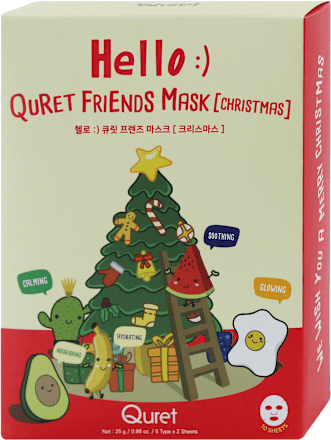 Set Maschere Viso in tessuto Hello Friends XMAS Quret