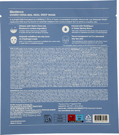Gesichtsmaske Hydro Cera-Nol Real Deep Biodance