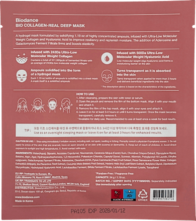 Gesichtsmaske Collagen Real Deep  Biodance