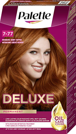 barva na vlasy Intenzivní zářivě měděný 7-77 Palette DELUXE