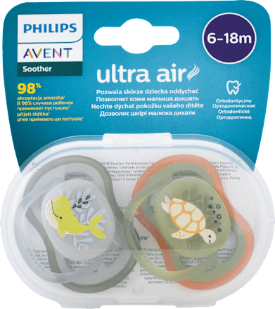 Ortodontické cumlíky Ultra Air 6-18 m - modré PHILIPS AVENT