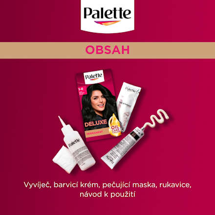 barva na vlasy Sytý přirozeně černý 1-0 Palette DELUXE