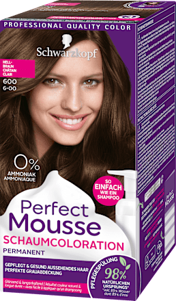 Permanente Schaumcoloration - Nr. 600 Hellbraun Schwarzkopf Perfect Mousse