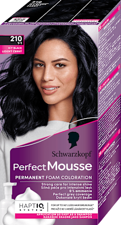Farba na vlasy - 210 ľadová čierna Schwarzkopf Perfect Mousse