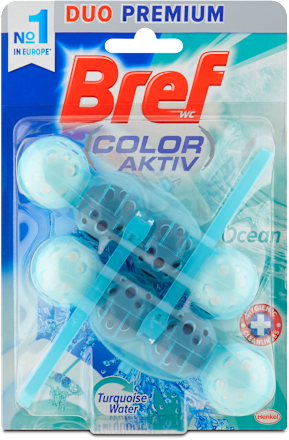 Tuhý WC blok Premium Color Aktiv+ Ocean Bref