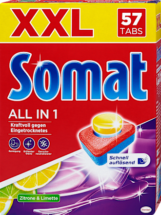 All In 1 Geschirrspültabs Zitrone & Limette XXL Somat