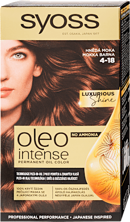 Tartós hajfesték, mokkabarna 4-18 Syoss Oleo Intense