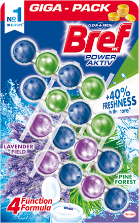 Power Active osvježivač WC šolje - lavanda i bor 4x50g Bref