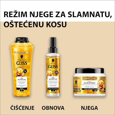 Oil Nutritive šampon za obnovu slamnate kose Schwarzkopf GLISS