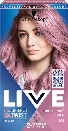 Перманентна боя за коса Lightener & Twist - Nr.105 Златно Розе Schwarzkopf LIVE