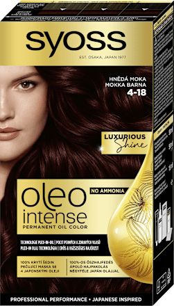 barva na vlasy Hnědá moka 4-18 Syoss Oleo Intense