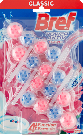 Ароматизатор за тоалетна Power Aktiv Flower, 4X50g Bref