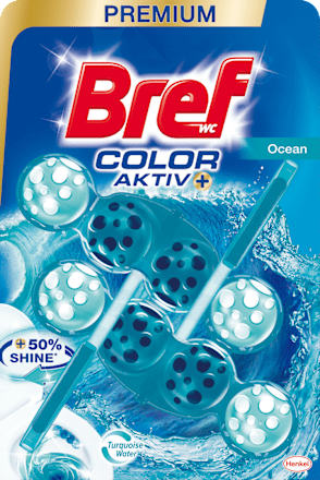 Tuhý WC blok Premium Color Aktiv+ Ocean Bref